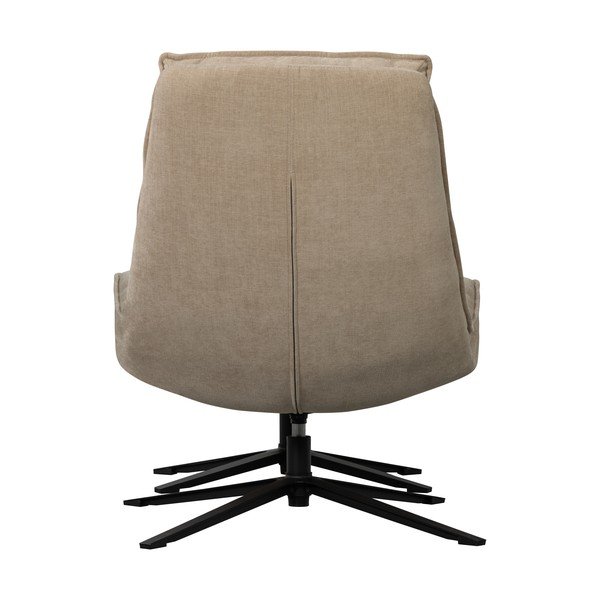 Poltrona con poggiapiedi di colore naturale girevole con rivestimento in ciniglia Kube – WOOOD-image-4