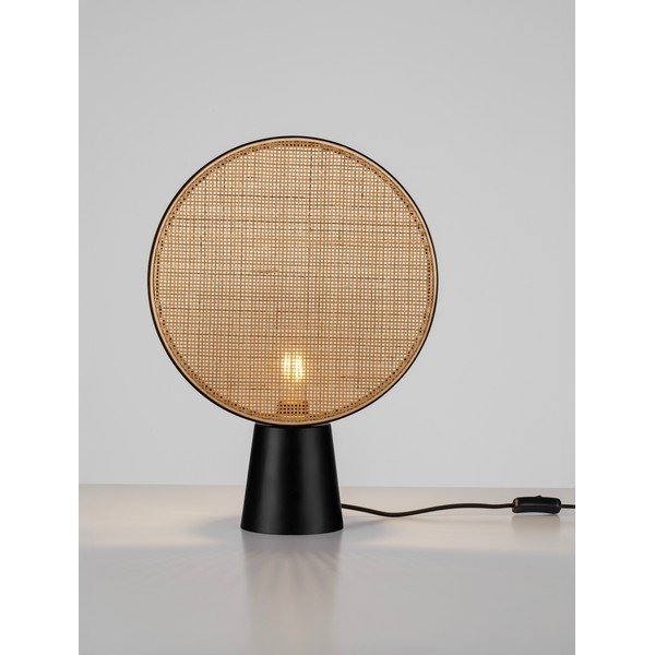 Lampada da tavolo nera opaca/di colore naturale in metallo (altezza totale 48,5 cm) Tierra – Nova Luce-image-4