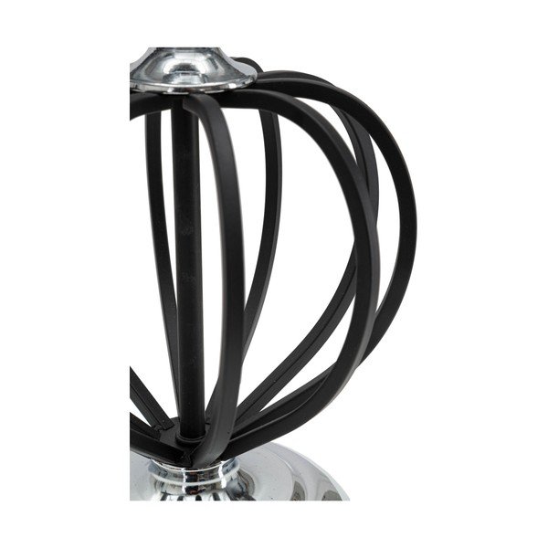Lampada da tavolo con paralume in tessuto nero e argento (altezza 44,5 cm) Darky - Mauro Ferretti-image-4