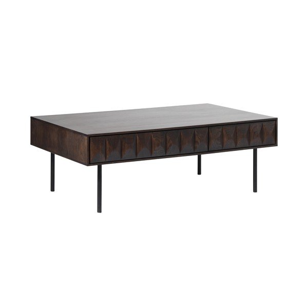 Tavolino nero effetto rovere 71x117 cm cm Latina - Unique Furniture-image-2