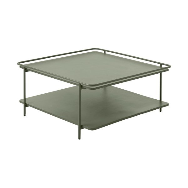 Tavolino da salotto verde in metallo 75x75 cm Yuba – Unique Furniture-image-3
