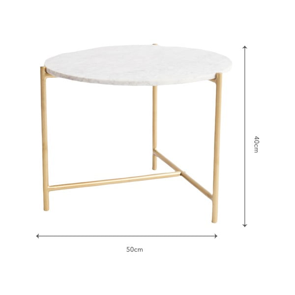 Tavolino rotondo in marmo bianco ø 50 cm Morgans - Really Nice Things-image-3