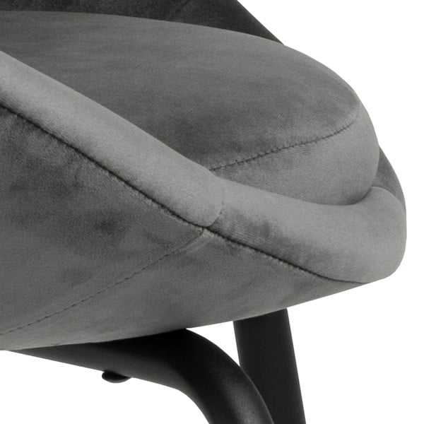 Sedia da pranzo in velluto grigio scuro Julia - Actona-image-4