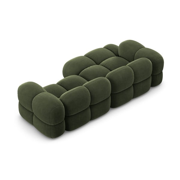 Divano angolare verde (con penisola a sinistra/con chaise lounge) con rivestimento in velluto Loretto – Cosmopolitan Design-image-4