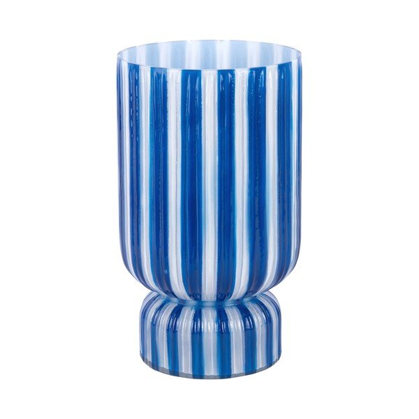 Vaso blu in vetro (altezza totale 26 cm) Rayado Retro – PT LIVING