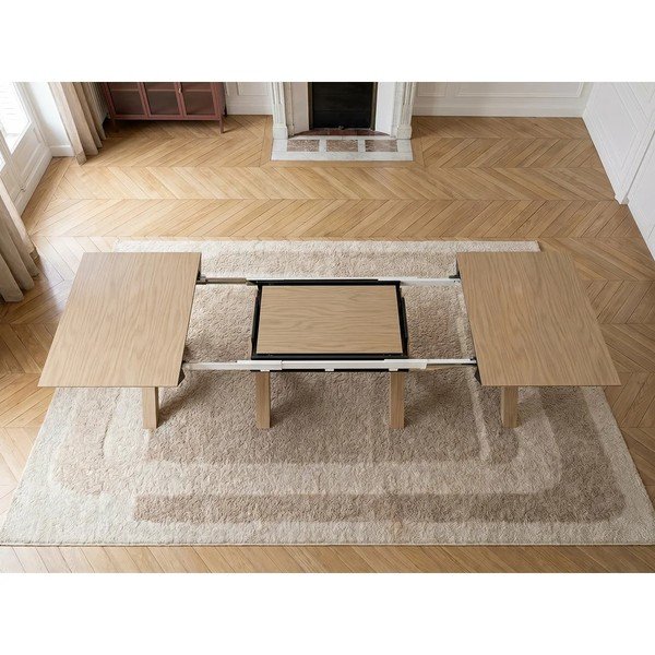 Tavolo da pranzo con piano effetto rovere allungabile con estensione 100x160 cm Martha – Bobochic Paris-image-4