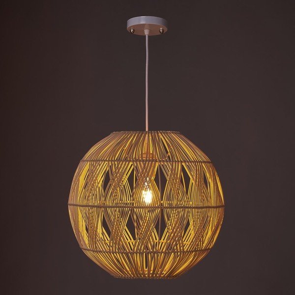 Lampada da soffitto in colore naturale con paralume in rattan ø 37 cm Natural Way - Casa Selección-image-1