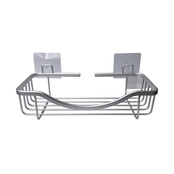 Mensola da bagno senza foratura color argento lucido in alluminio Filaire Aluminium – douceur d'intérieur