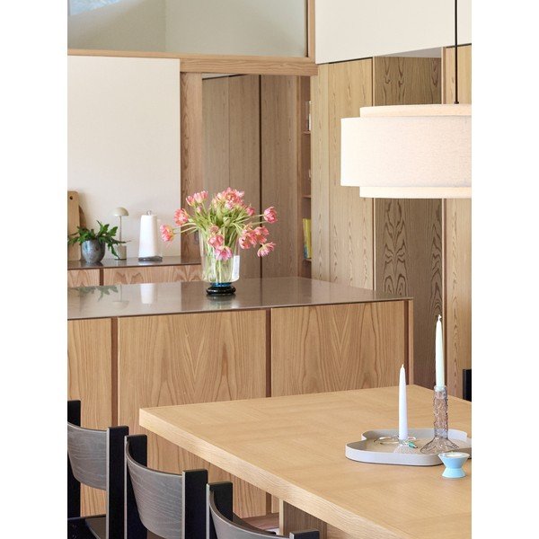Lampadario color crema in tessuto ø60x23 cm Sable – Hübsch-image-2