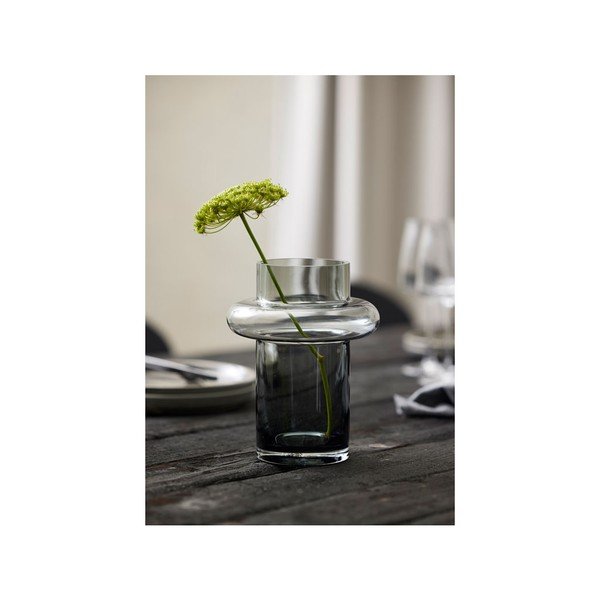 Vaso in vetro grigio Tube - Lyngby Glas-image-2