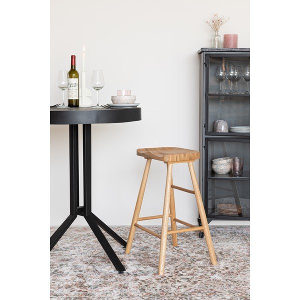 Sedia da bar di colore naturale in rovere massiccio (altezza della seduta 65,5 cm) Vander – White Label-image-1