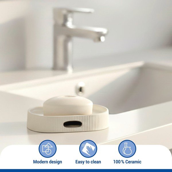 Portasaponetta color crema in ceramica Fablo – Wenko-image-4