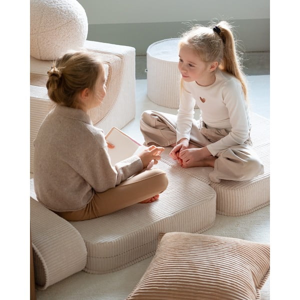 Poltrona per bambini color crema con rivestimento in velluto a coste Flip – Wigiwama-image-3