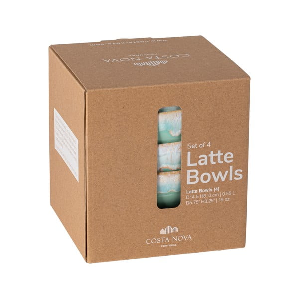 Ciotole turchesi in gres in set di 4 pezzi ø 15 cm Latte - Costa Nova-image-2