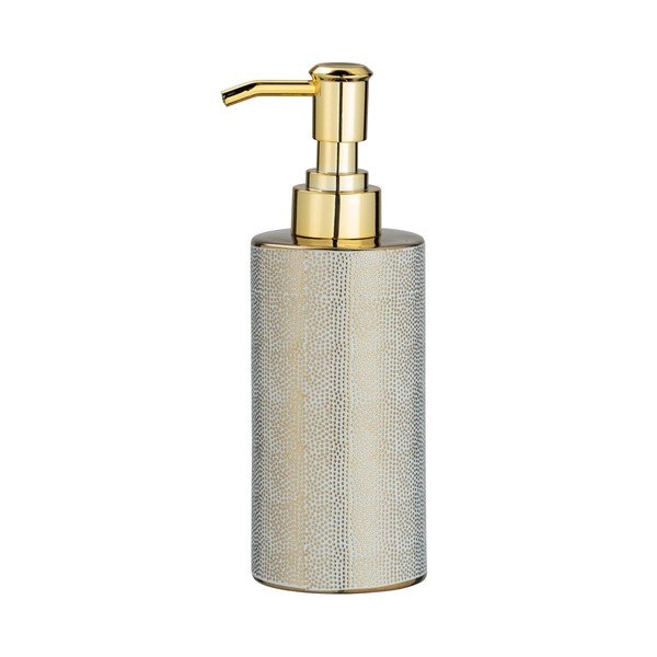 Dosatore di sapone in ceramica bianca con dettagli dorati Nuria - Wenko-image-2