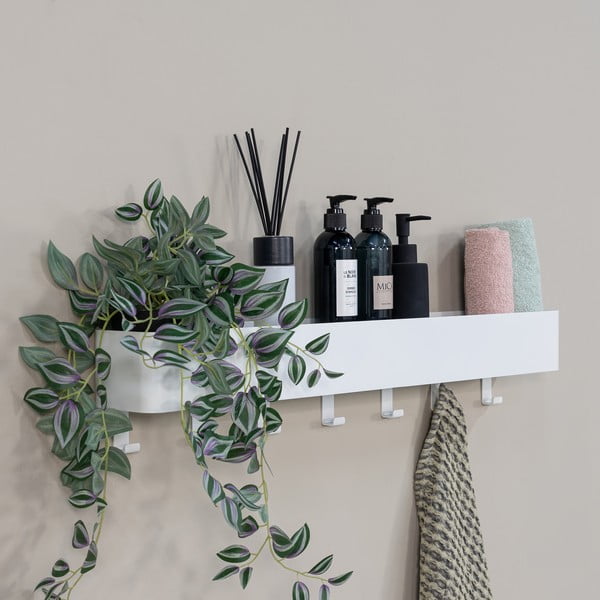 Mensola da bagno da parete bianca in acciaio Multi – Spinder Design-image-3