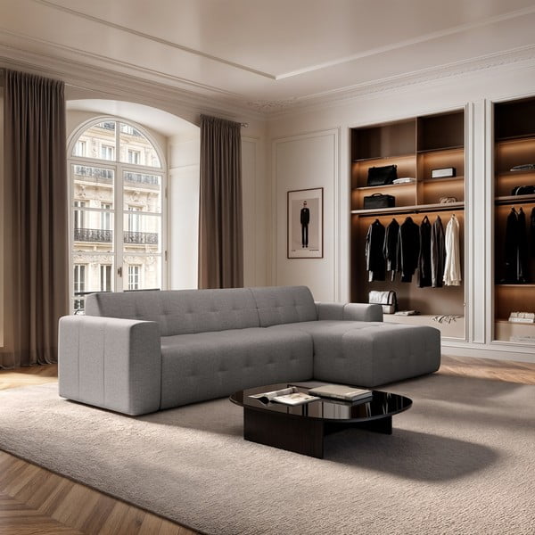 Divano angolare grigio (con penisola a destra e chaise lounge) Tuil – Rodier-image-1