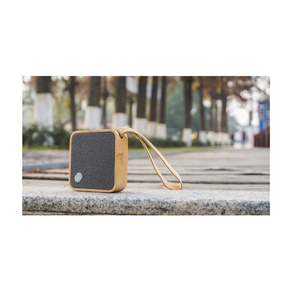 Altoparlante Bluetooth quadrato marrone chiaro - Gingko-image-4