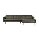 Divano angolare grigio (con penisola a destra/con chaise lounge) con rivestimento in finta pelle Rodeo – WOOOD