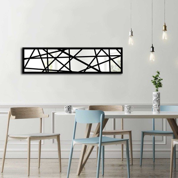 Decorazione murale in vetro con cornice in legno Vera, 108 x 28 cm - Mirricker-image-1
