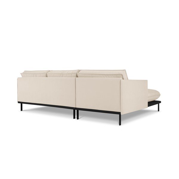 Divano angolare in velluto beige, angolo sinistro Auguste - Interieurs 86-image-4