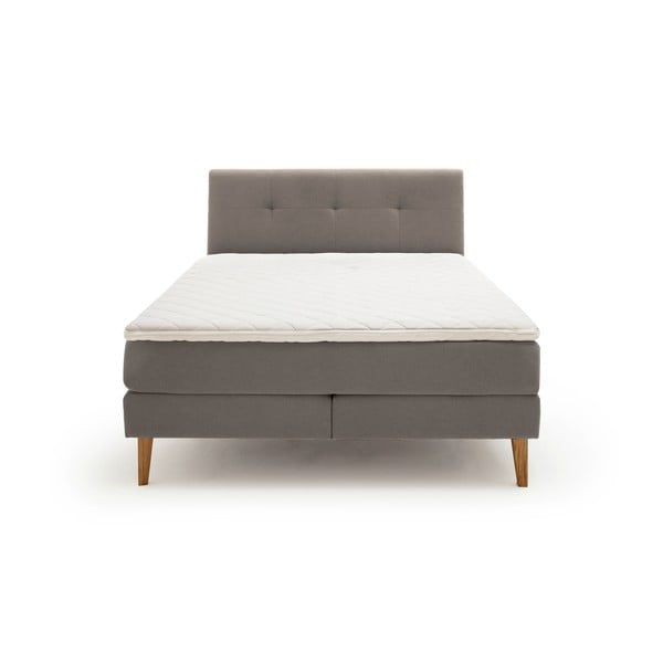 Letto boxspring grigio chiaro 160x200 cm Stockholm - Meise Möbel-image-3
