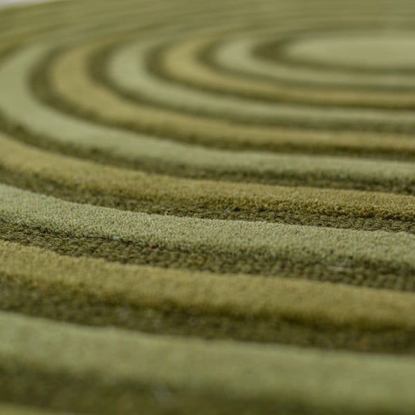 Tappeto verde in lana tessuto a mano 150x240 cm Conway Retro – Flair Rugs-image-2