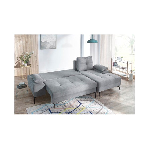 Divano letto grigio SVEN III, angolo destro - Bobochic Paris-image-3