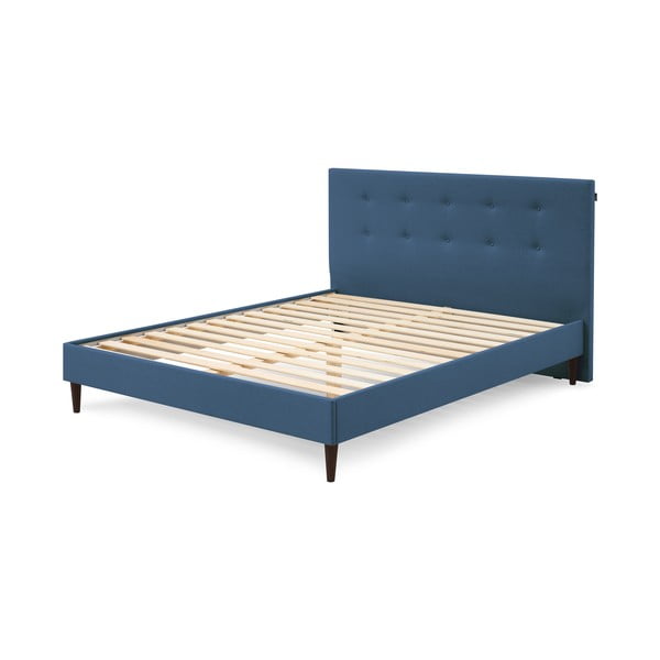 Letto matrimoniale imbottito blu con griglia 180x200 cm Rory - Bobochic Paris