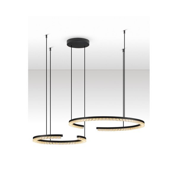 Lampadario LED nero opaco in alluminio con intensità regolabile Greamy – Nova Luce-image-4