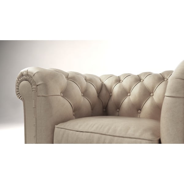 Poltrona in velluto crema Cambridge - Ropez-image-3