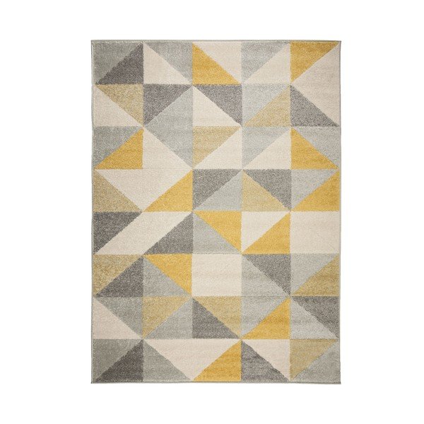 Tappeto grigio e giallo , 133 x 185 cm Urban Triangle - Flair Rugs