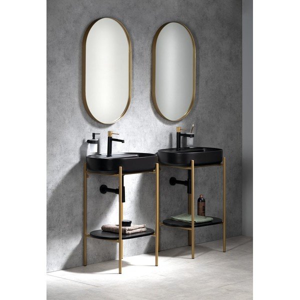 Lavabo nero in ceramica 60x40 cm Infinity Oval – Sapho-image-1