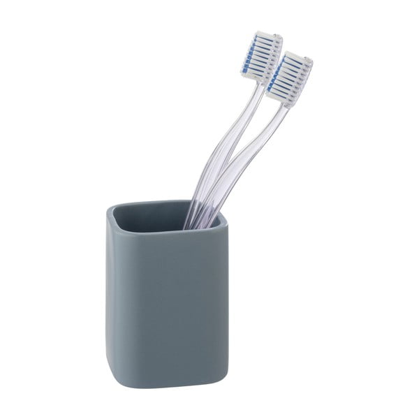 Tazza in ceramica blu per spazzolini da denti Hexa - Wenko-image-3