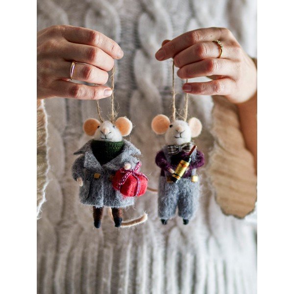 Decorazioni per albero di natale in set in tessuto 2 pz 8 cm Peo – Bloomingville-image-1