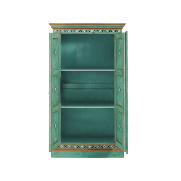 Armadietto verde in mango massiccio 87x152x38 cm Prem – Støraa-image-1