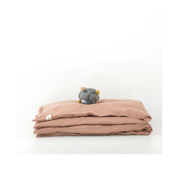Biancheria da letto arancione per bambini Nature, 100 x 140 cm Cafe Creme - Linen Tales-image-2