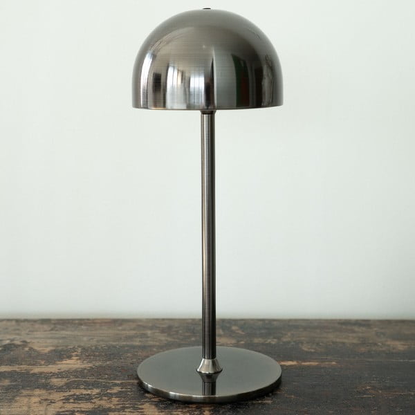 Lampada da tavolo LED grigio scuro con paralume in metallo con telecomando (altezza totale 30 cm) Tim – Sirius-image-1