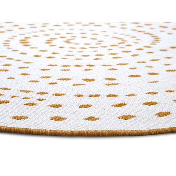 Tappeto rotondo per esterni giallo ocra e bianco ø 200 cm Bali - NORTHRUGS-image-3