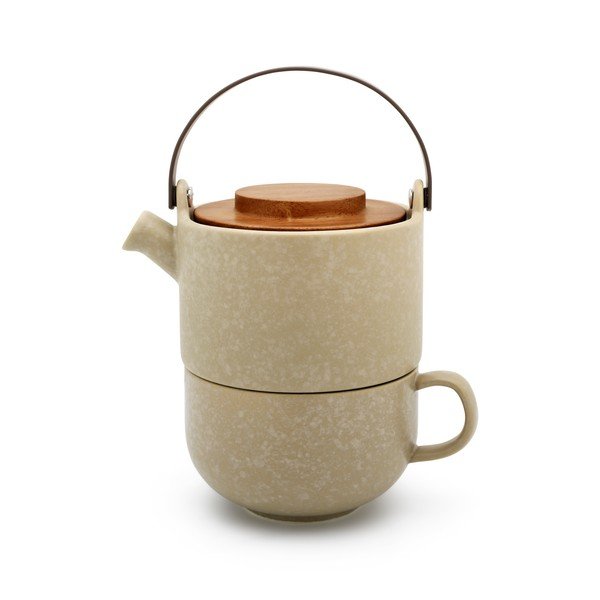 Set da tè in gres beige Umea - Bredemeijer