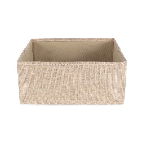 Scatola beige in tessuto 28x12x12 cm Sandy – Compactor-image-3