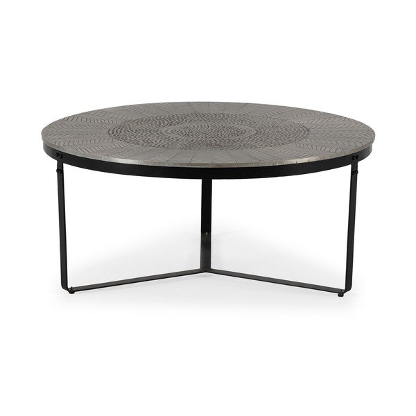 Tavolino da salotto rotondo nero/grigio opaco ø 90 cm Clarisa – MOME-image-4