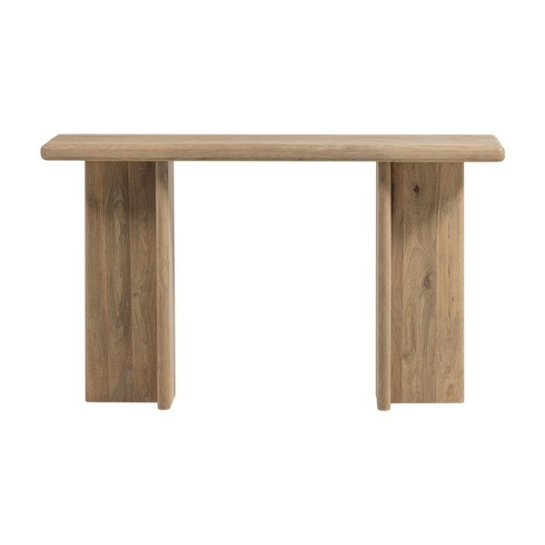 Tavolo consolle colore naturale chiaro in mango massiccio 40x80 cm Ato – WOOOD