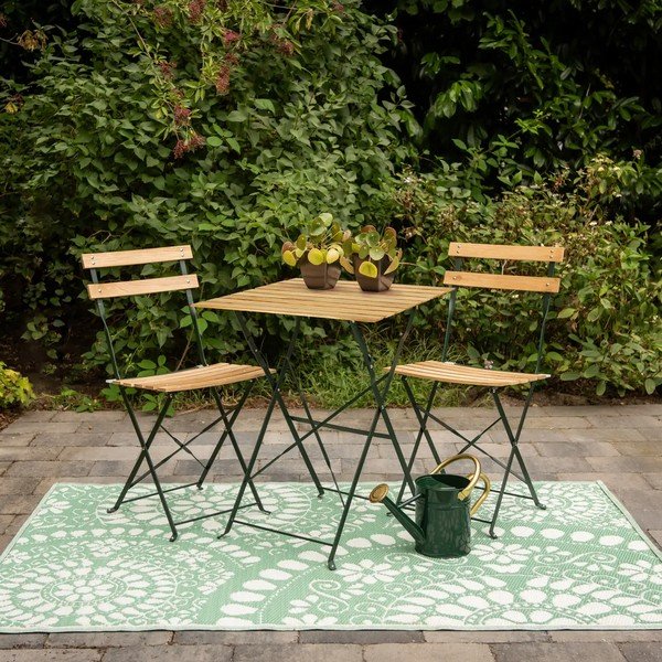 Sedia da giardino in metallo verde e beige - Esschert Design-image-1