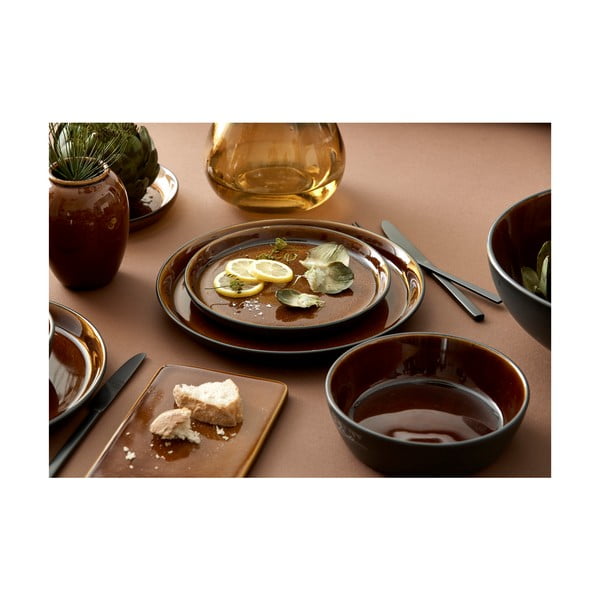 Piatto nero/color ambra in gres ø 27 cm Gastro Black/Amber – Bitz-image-4