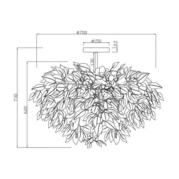 Lampada a sospensione bianca Ciondolo, altezza 73 cm Leavy - Reality-image-1