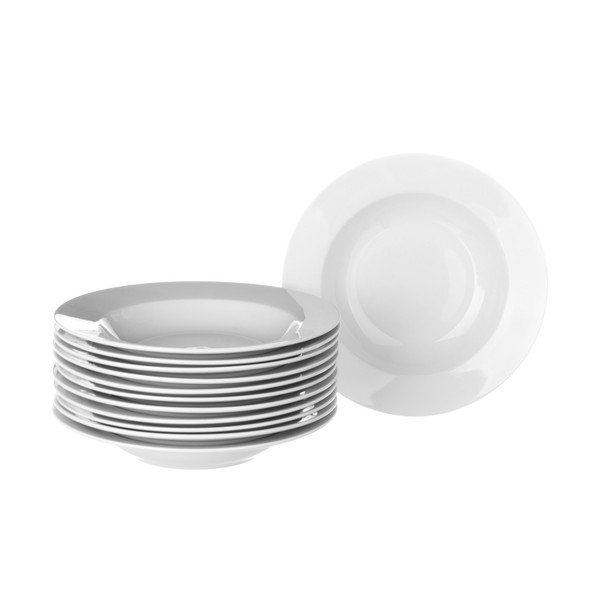 Set di 12 piatti in porcellana bianca Elegant - Casa Selección