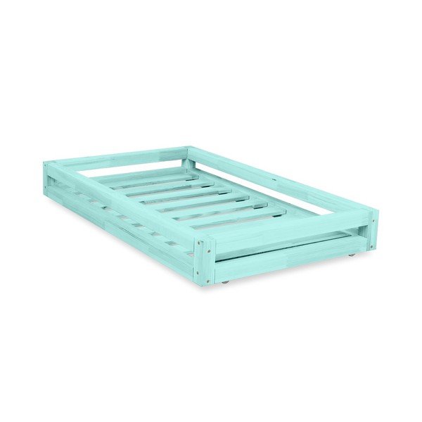Set di cassetti blu sotto il letto e 4 gambe allungate, per letto 120 x 200 cm - Benlemi-image-1