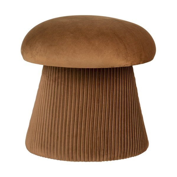 Poggiapiedi giallo ocra con rivestimento in velluto Hampton – House Nordic