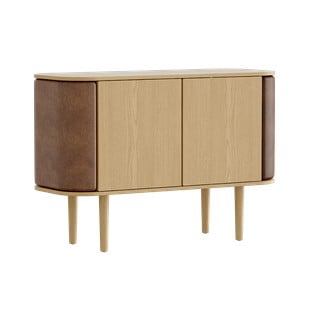 Cassettiera bassa in rovere decorato in colore marrone chiaro-naturale 109x75 cm Treasures - UMAGE
